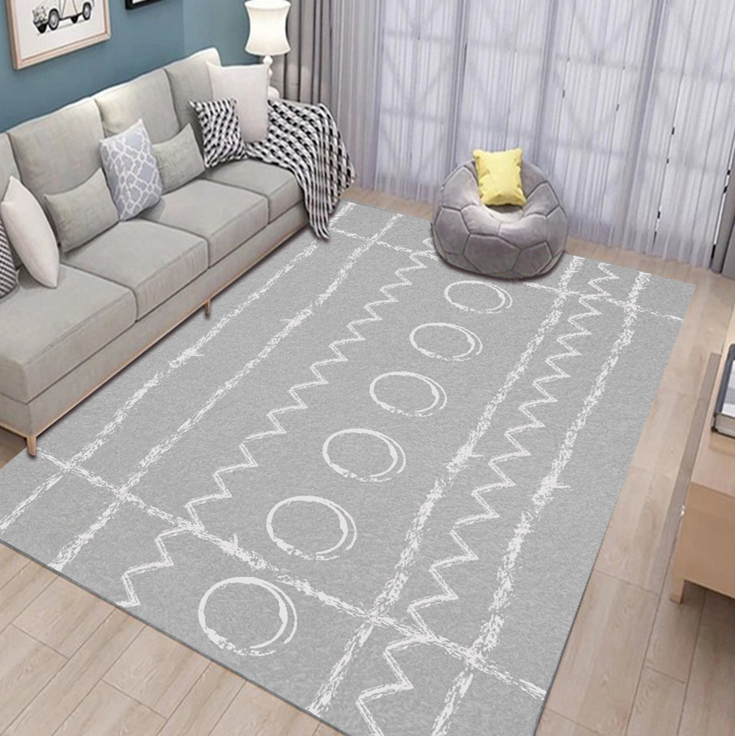 3D White Circle WG441 Non Slip Rug Mat Mat AJ Creativity Home 