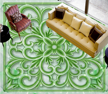 3D Green Edge 093 Floor Mural Wallpaper AJ Wallpaper 2 