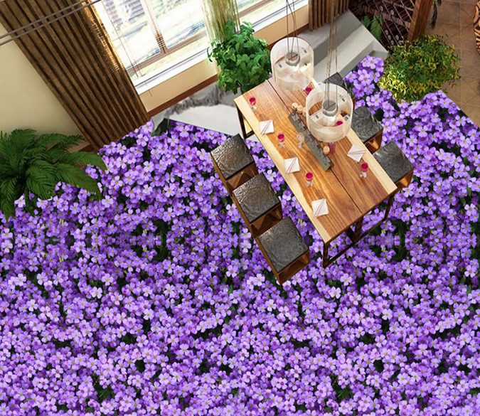 3D Lavender Garden 133 Floor Mural Wallpaper AJ Wallpaper 2 