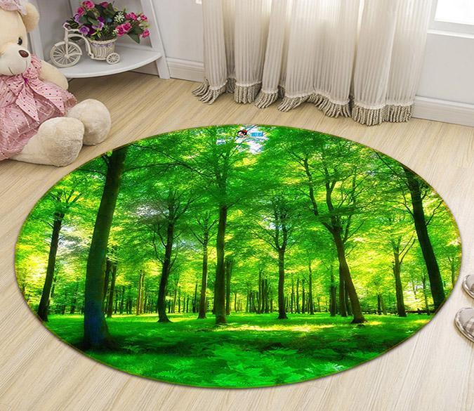 3D Grassland Forest 347 Round Non Slip Rug Mat Mat AJ Creativity Home 