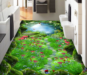 3D Bright Mushroom 083 Floor Mural Wallpaper AJ Wallpaper 2 