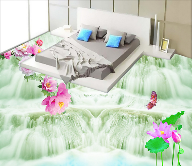 3D Red Butterfly 127 Floor Mural Wallpaper AJ Wallpaper 2 