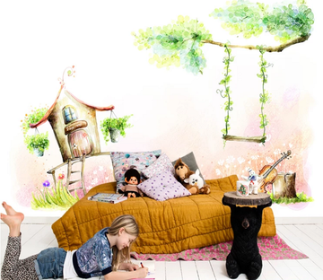 3D Cottage Swing 925 Wallpaper AJ Wallpaper 2 