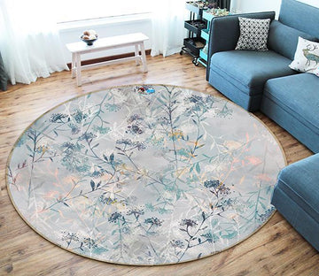 3D Sparse Leaves 304 Round Non Slip Rug Mat Mat AJ Creativity Home 