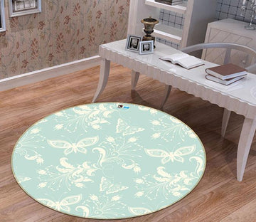 3D Butterfly Pattern 193 Round Non Slip Rug Mat Mat AJ Creativity Home 