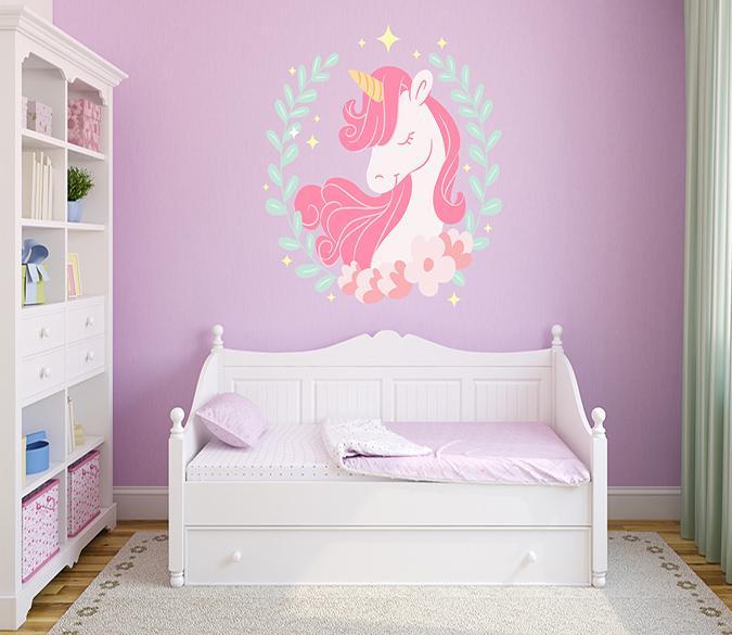 3D Powder Unicorn 231 Wall Stickers Wallpaper AJ Wallpaper 