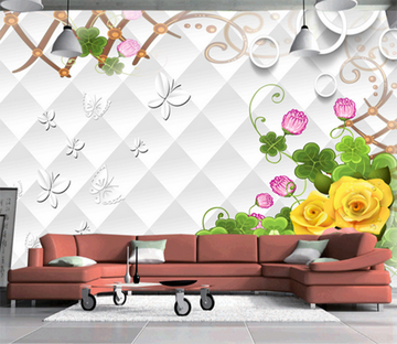3D Flower Leaf Cluster 435 Wallpaper AJ Wallpaper 