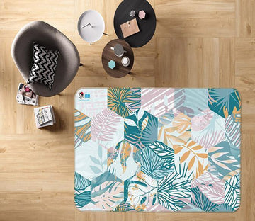 3D Hexagonal Leaves 100 Non Slip Rug Mat Mat AJ Creativity Home 