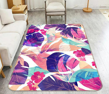 3D Colored Leaves 016 Non Slip Rug Mat Mat AJ Creativity Home 