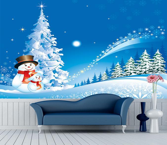 3D Shiny Star Snowman 095 Wallpaper AJ Wallpaper 