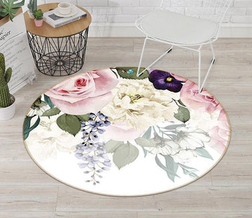 3D Fresh Flower 089 Round Non Slip Rug Mat Mat AJ Creativity Home 