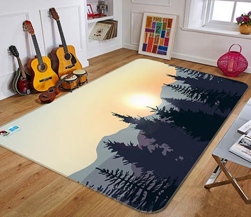 3D Sunlight Hazy Forest 298 Non Slip Rug Mat Mat AJ Creativity Home 