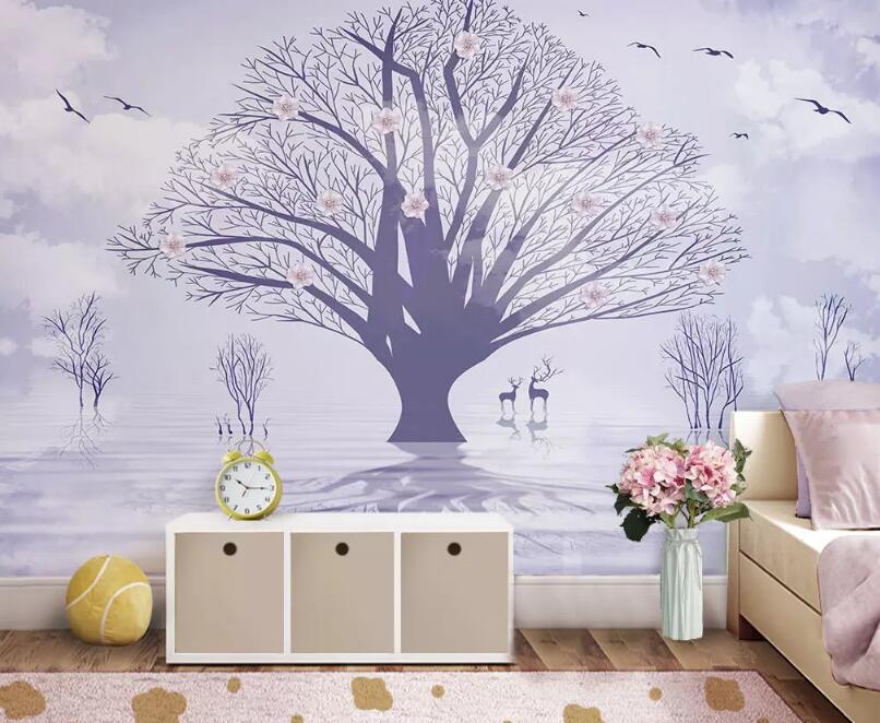 3D Big Tree Bird WG963 Wall Murals