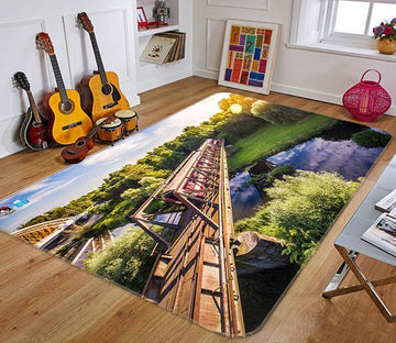3D Sunshine Train 738 Non Slip Rug Mat Mat AJ Creativity Home 