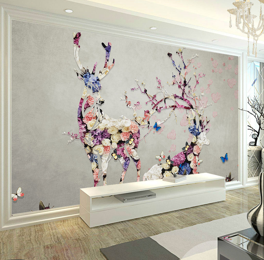 3D Applique Deer WG253 Wall Murals