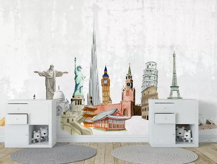 3D Color Tall Building 449 Wall Murals Wallpaper AJ Wallpaper 2 