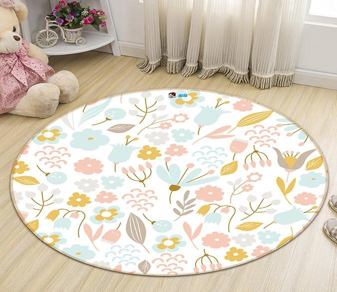 3D Flower Grain 187 Round Non Slip Rug Mat Mat AJ Creativity Home 