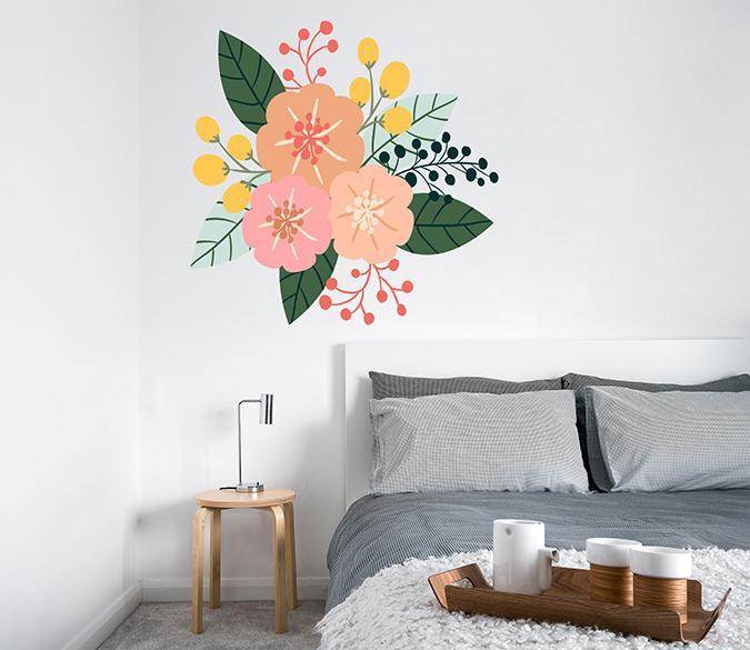 3D Yellow Fruit Flower 259 Wall Stickers Wallpaper AJ Wallpaper 