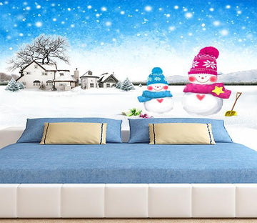 3D Snowman House 002 Wallpaper AJ Wallpaper 