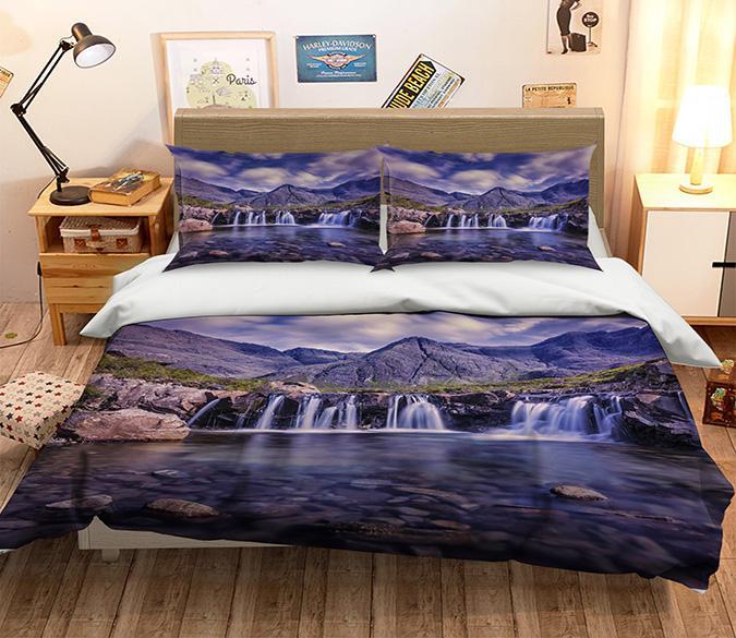 3D River Mountain 019 Bed Pillowcases Quilt Wallpaper AJ Wallpaper 