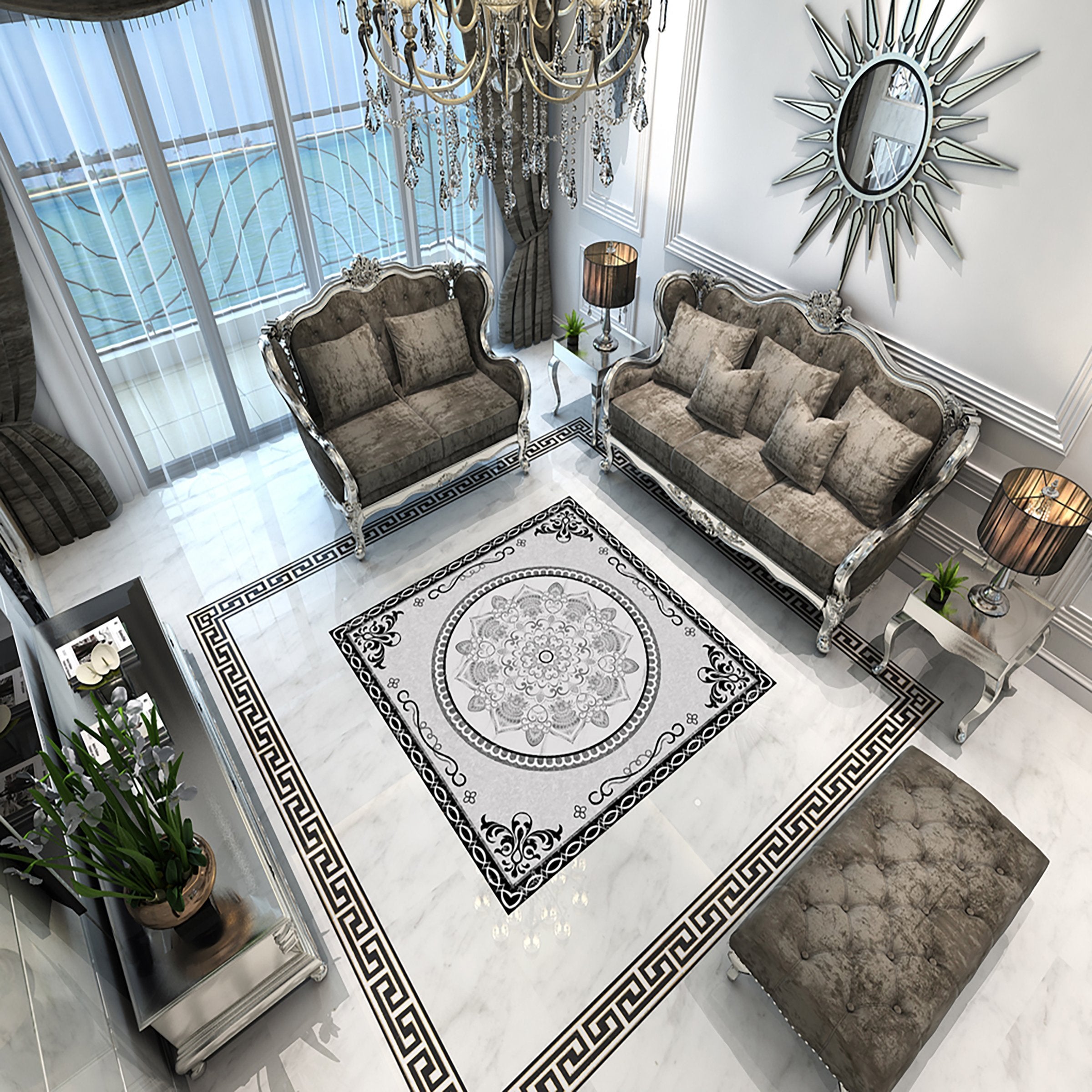 3D Religious Pattern WG241 Floor Mural Wallpaper AJ Wallpaper 2 