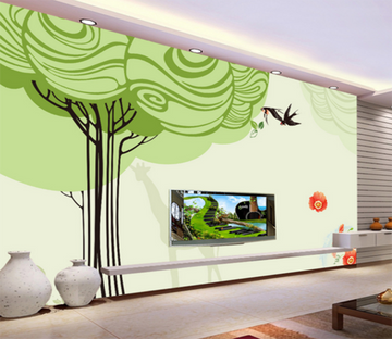 3D Swallow Flowers 184 Wallpaper AJ Wallpaper 