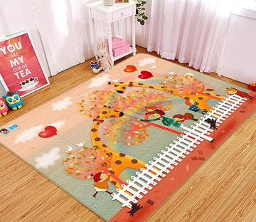 3D Cartoon Giraffe 744 Non Slip Rug Mat Mat AJ Creativity Home 