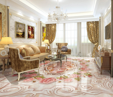 3D Tender Leaves 314 Floor Mural  Self-Adhesive Sticker Bathroom Non-slip Waterproof Flooring Murals