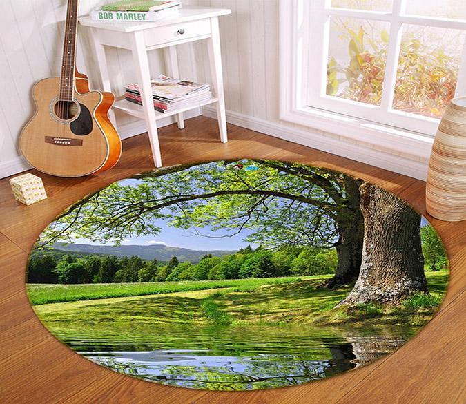 3D Shore Tree 354 Round Non Slip Rug Mat Mat AJ Creativity Home 