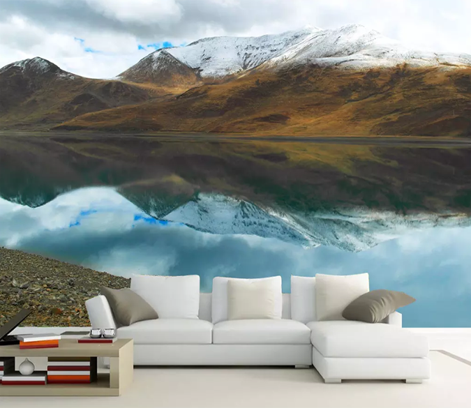 3D Snow Mountain River 1048 Wallpaper AJ Wallpaper 2 