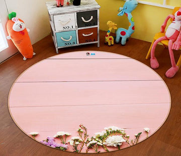 3D Powder Wall Flower 125 Round Non Slip Rug Mat Mat AJ Creativity Home 