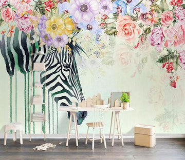 3D Zebra Flower 015 Wallpaper AJ Wallpaper 