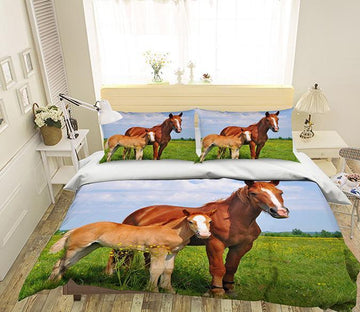 3D Grassland Horse 153 Bed Pillowcases Quilt Wallpaper AJ Wallpaper 