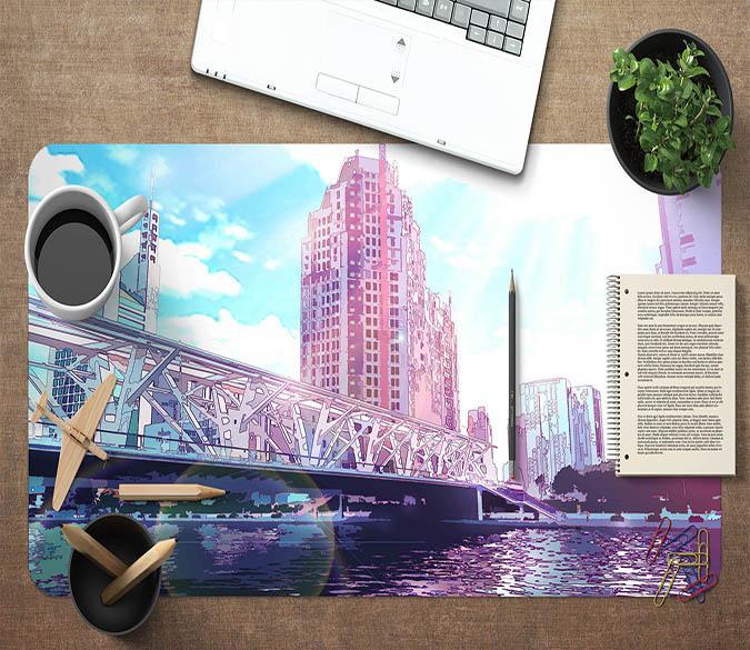 3D Building River 103 Desk Mat Mat AJ Creativity Home 