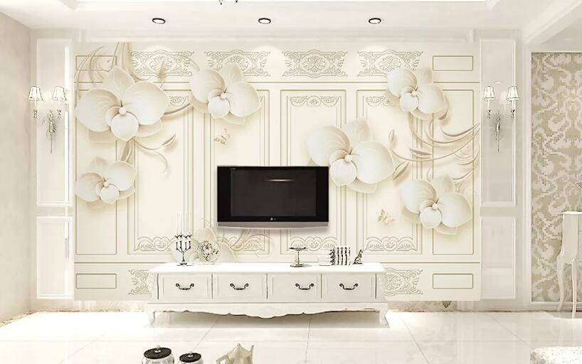 3D White Petals WG93 Wall Murals Wallpaper AJ Wallpaper 2 