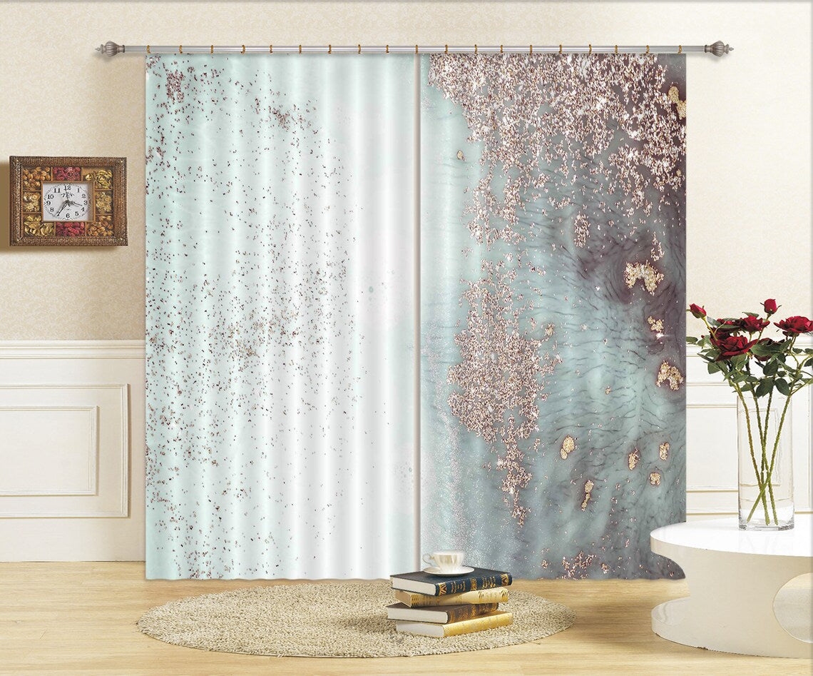 3D White Brown Texture CC353 Curtains Drapes