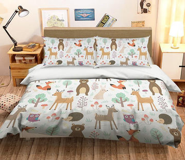 3D Fox Deer 059 Bed Pillowcases Quilt Wallpaper AJ Wallpaper 