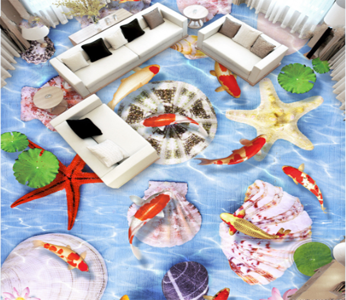 3D Big Shell 038 Floor Mural Wallpaper AJ Wallpaper 2 