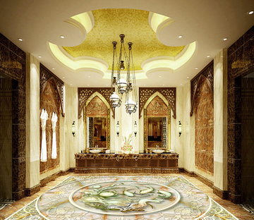 3D Fish Flower 051 Floor Mural Wallpaper AJ Wallpaper 2 