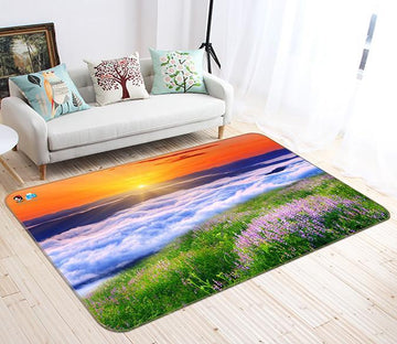 3D Sunset Lawn Sea 510 Non Slip Rug Mat Mat AJ Creativity Home 