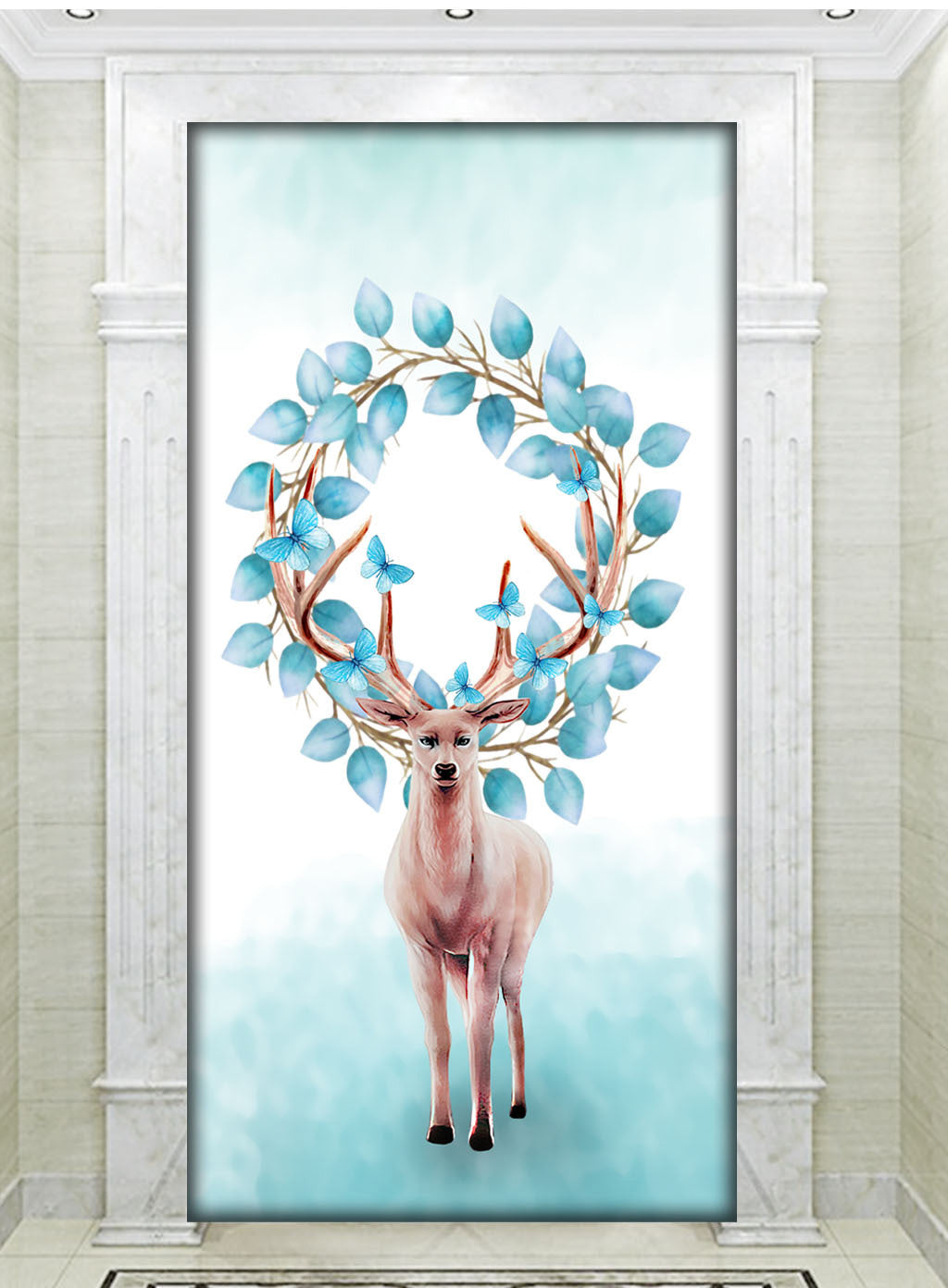 3D Wreath Deer WG115 Wall Murals