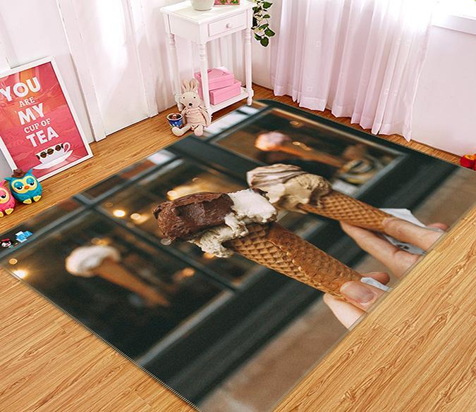 3D Ice Cream Window 264 Non Slip Rug Mat Mat AJ Creativity Home 