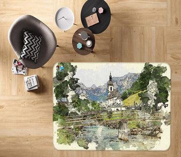 3D Painting Village 059 Non Slip Rug Mat Mat AJ Creativity Home 