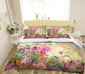 3D Blooming Flowers 049 Bed Pillowcases Quilt Wallpaper AJ Wallpaper 