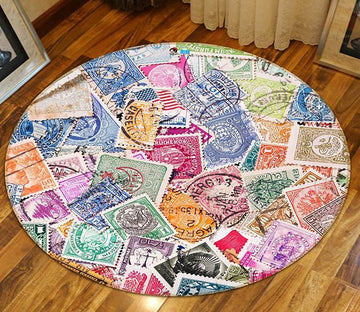 3D Color Stamp 277 Round Non Slip Rug Mat Mat AJ Creativity Home 