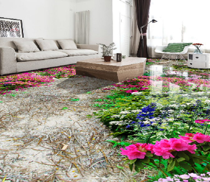 3D Flowering 038 Floor Mural Wallpaper AJ Wallpaper 2 