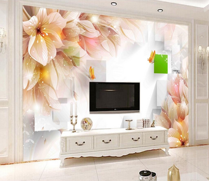 3D Flower Branch 517 Wallpaper AJ Wallpaper 