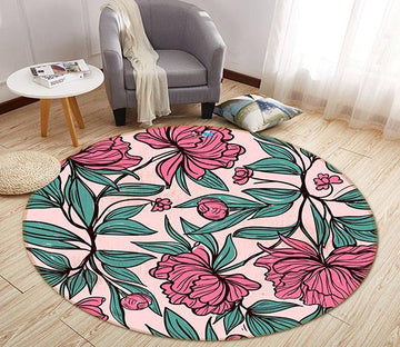 3D Graffiti Safflower 205 Round Non Slip Rug Mat Mat AJ Creativity Home 