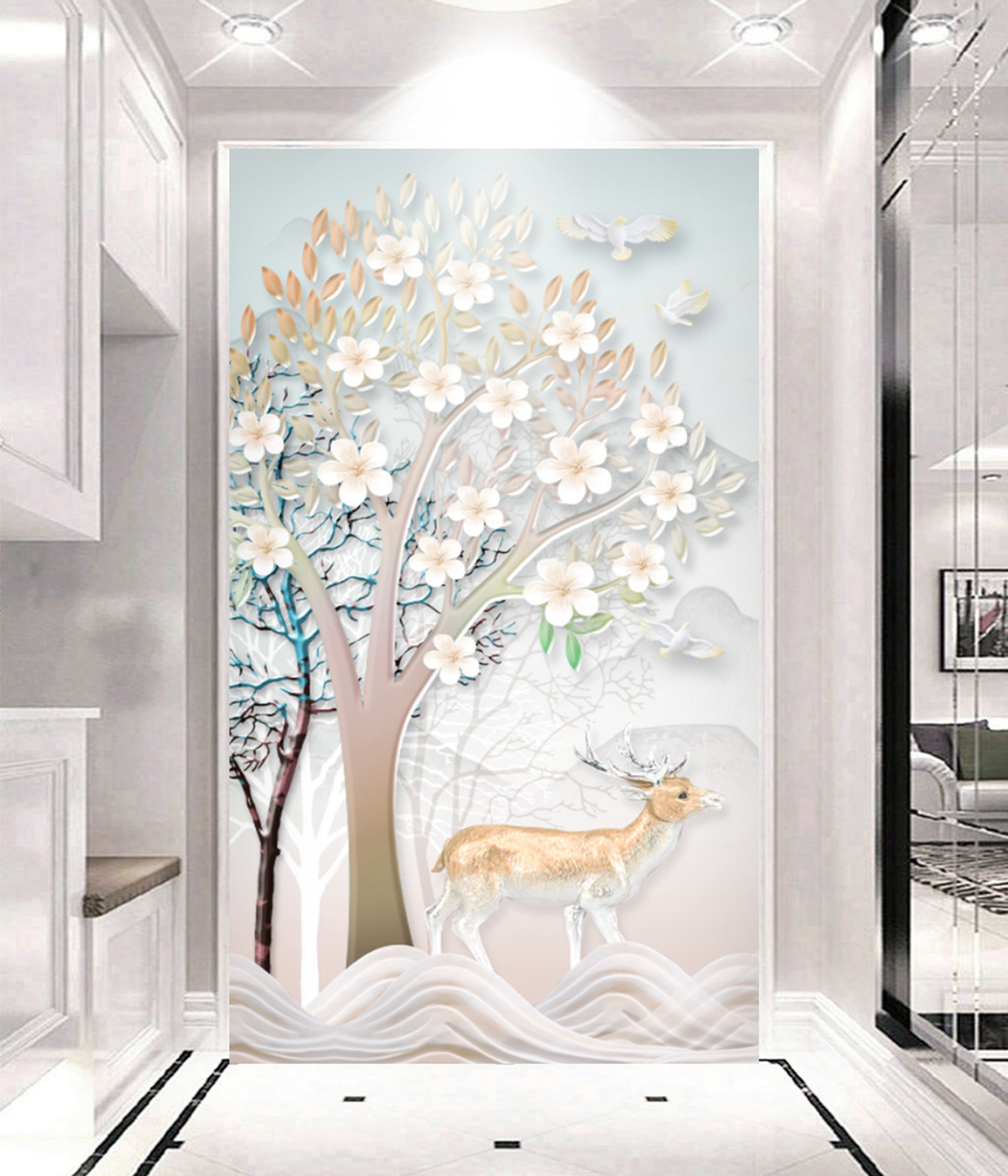 3D Flower Tree WG019 Wall Murals