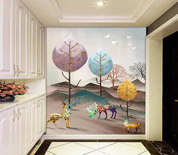 3D Color Deer 521 Wallpaper AJ Wallpaper 